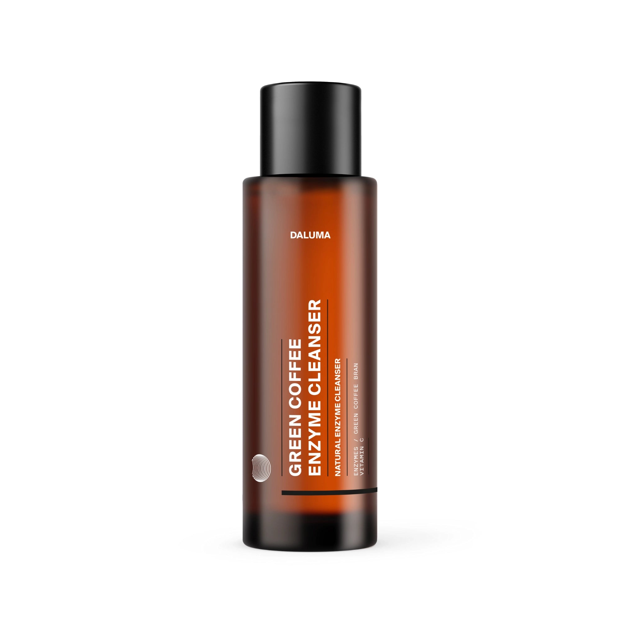 Braune Flasche mit schwarzer Kappe und der Aufschrift