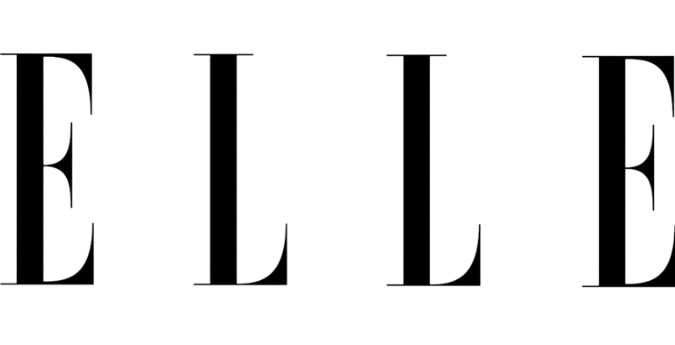 Das Wort ELLE wird in großen, fetten, schwarzen Serifenbuchstaben auf weißem Hintergrund dargestellt.